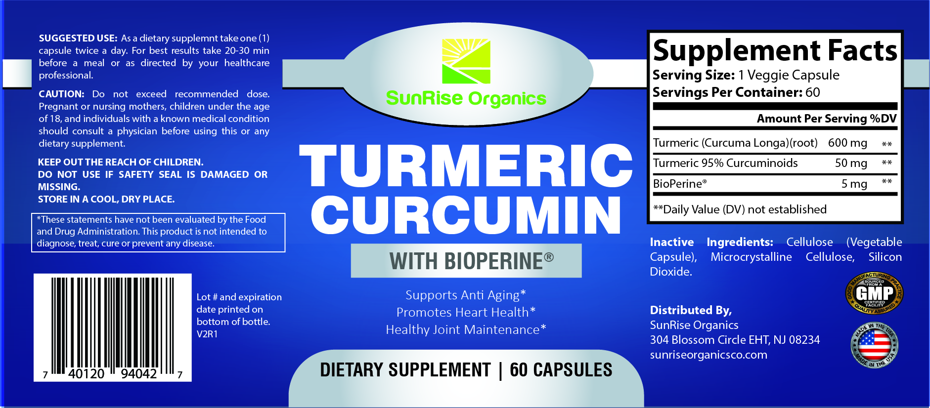 Turmeric Curcumin | SunRise Organics